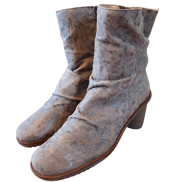 El Naturalista Made In Spain Leather Women's Metallic Heeled Ankle Boots EU 41 - Picture 4 of 16